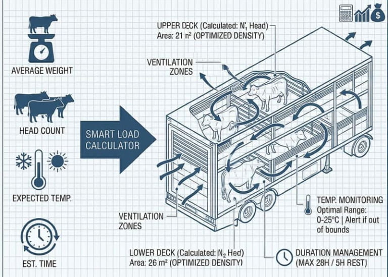 How to Safely Transport Cattle: Balancing Space, Temperature & Time (with Smart Load Calculator)