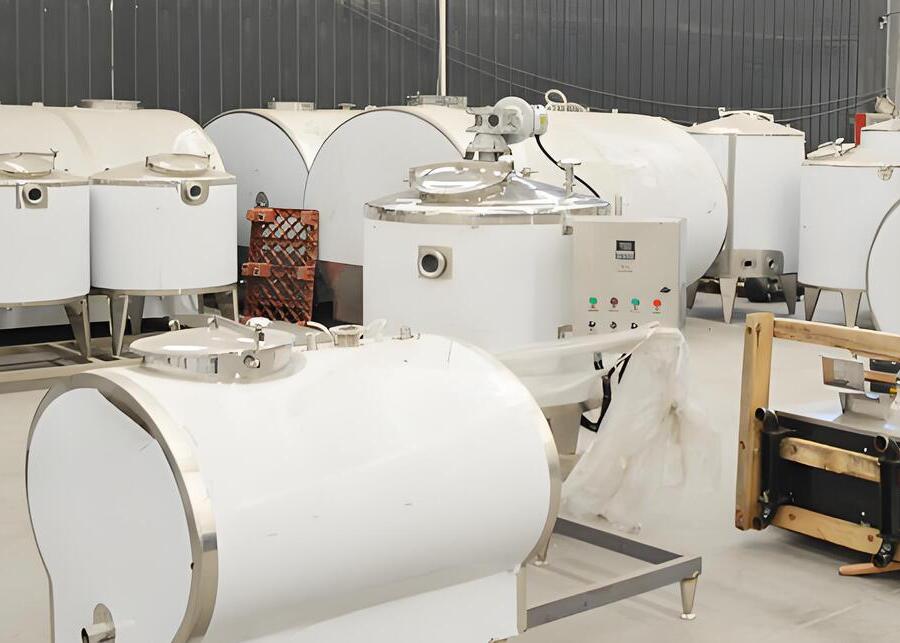 Milk Cooling and Storage Tanks Milk cooling tanks in a dairy farm