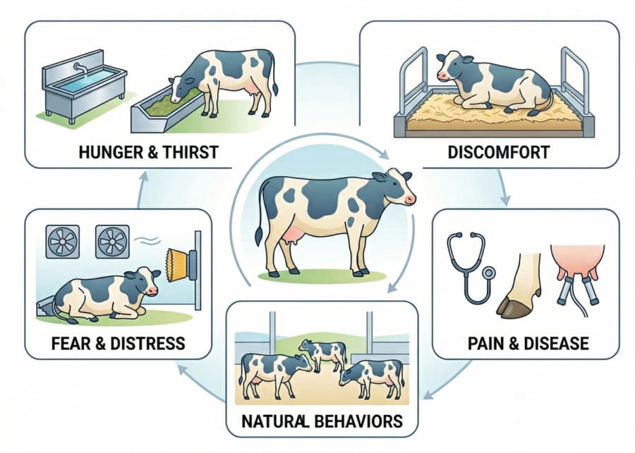 Diagram of the Five Freedoms of Animal Welfare