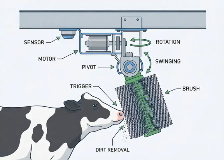 Why Are Automatic Cow Brushes in Barns Essential for Cow Comfort & Yield?