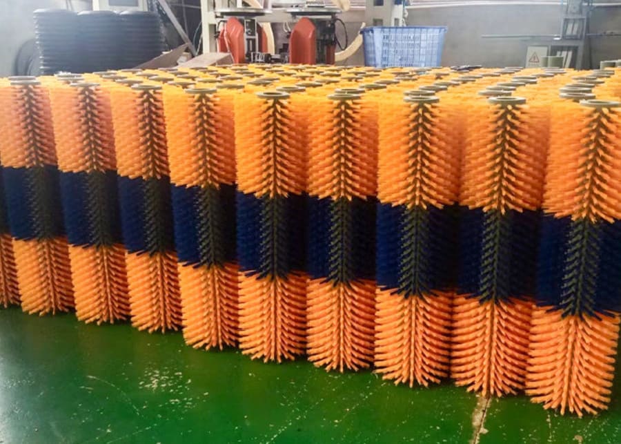 Close-up of the durable bristles on a NexAgri cow brush