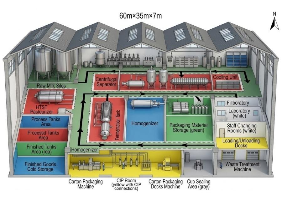 Blueprint of a dairy plant layout