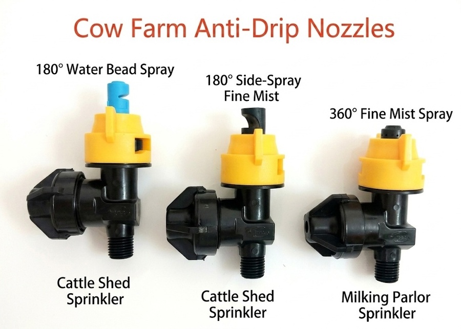 Comparison of cooling nozzle specifications for various scenarios in dairy farms