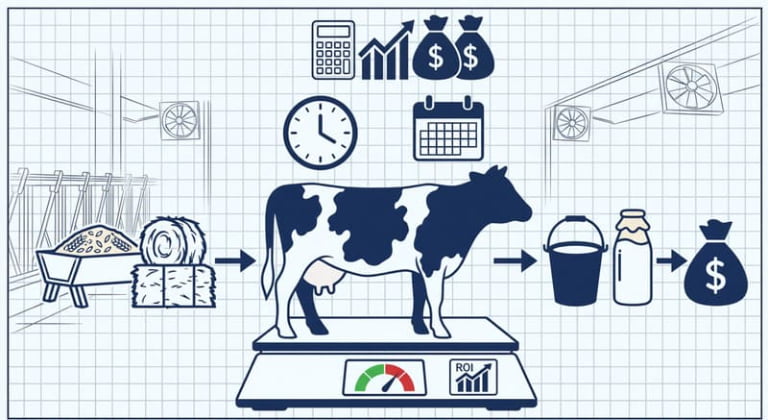 Feed Efficiency Calculator for Lactating Cows (Measure ROI)