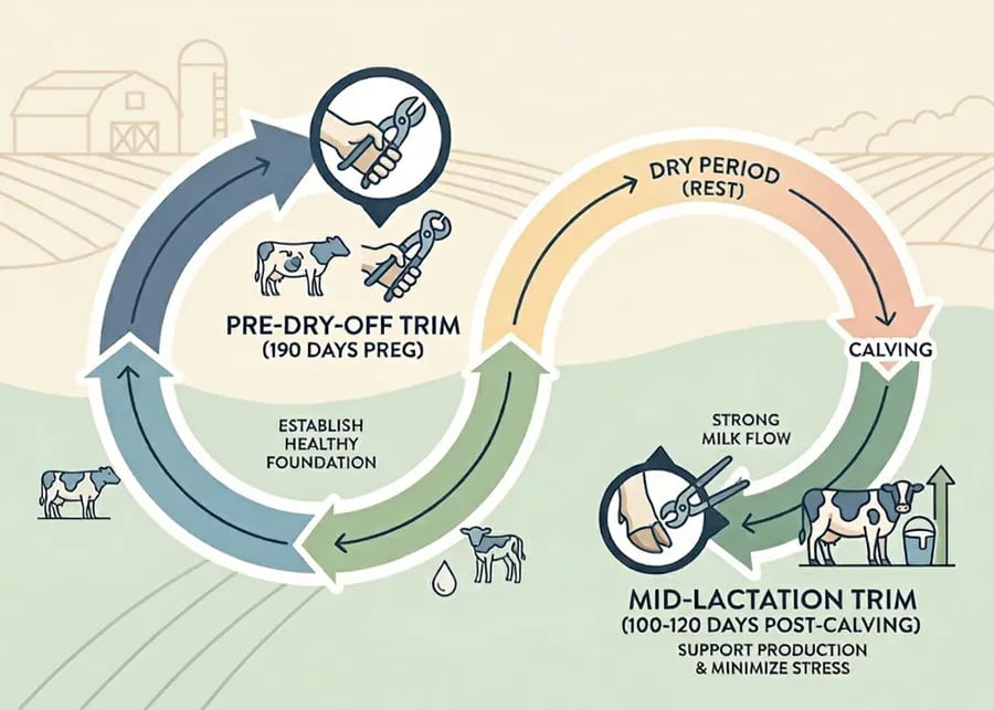 Hoof trimming schedule for dairy cows
