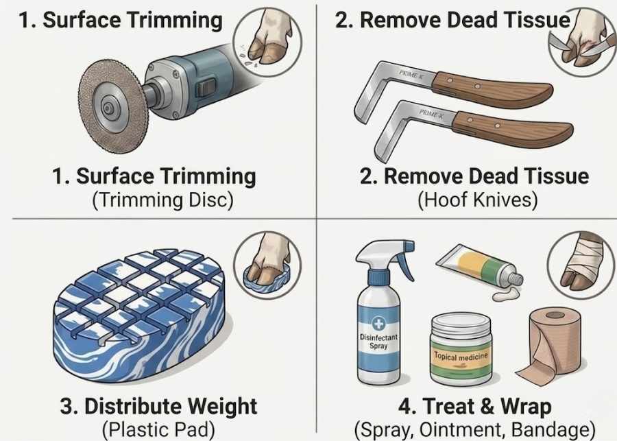 step by step hoof trimming tools