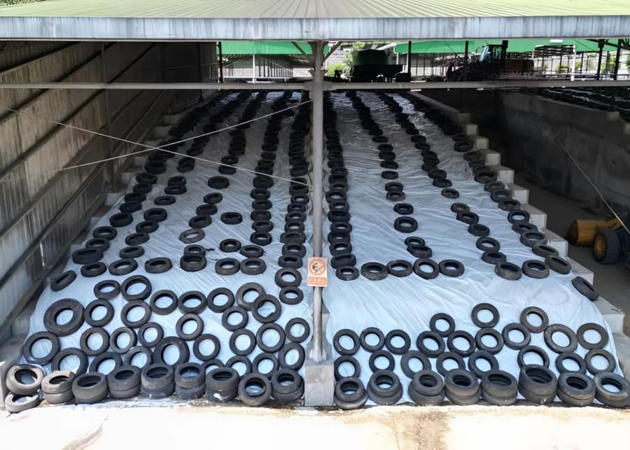The silage pit has been sealed.