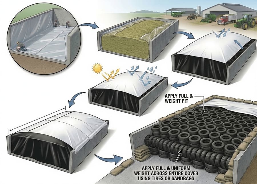 Standard silage pit sealing process