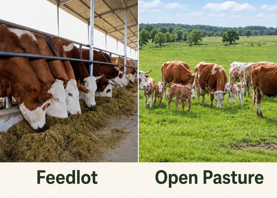 Farm Scenarios fattening farms and open pastures