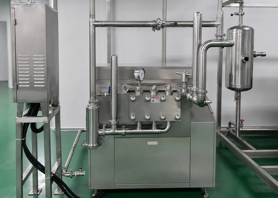 NexAgri high-pressure dairy homogenizer unit with sanitary bypass valve for goat milk texture refinement