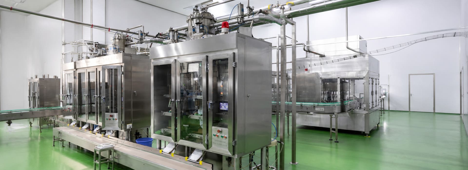 Modern automated milk pasteurization and aseptic packaging line in cleanroom facility