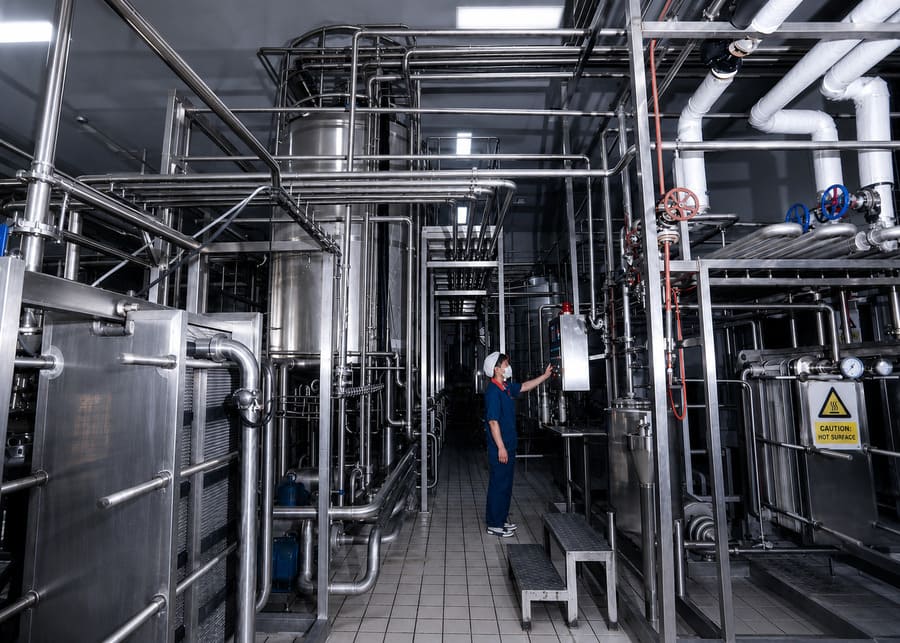 Integrated Milk Quick Cooling Operation NexAgri integrated plate cooling system and chilling pipework