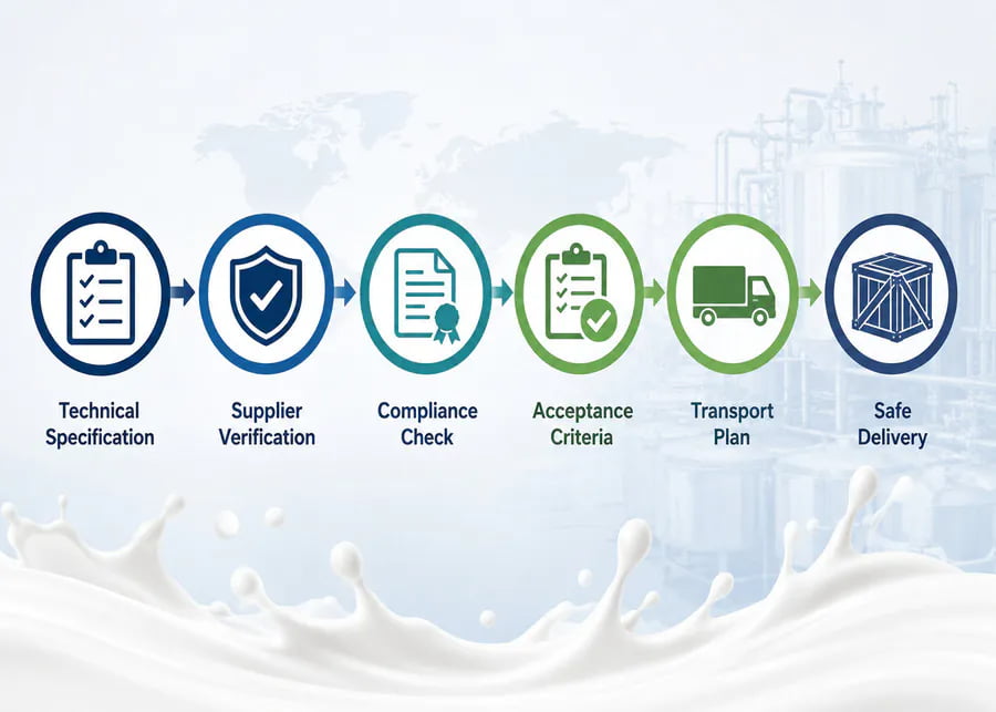 Dairy equipment supply inspection for international machinery buyers