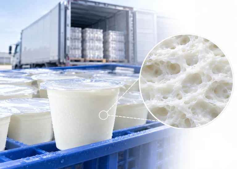 How to Prevent Whey Separation and Gel Breakage in Set Yogurt During Transport