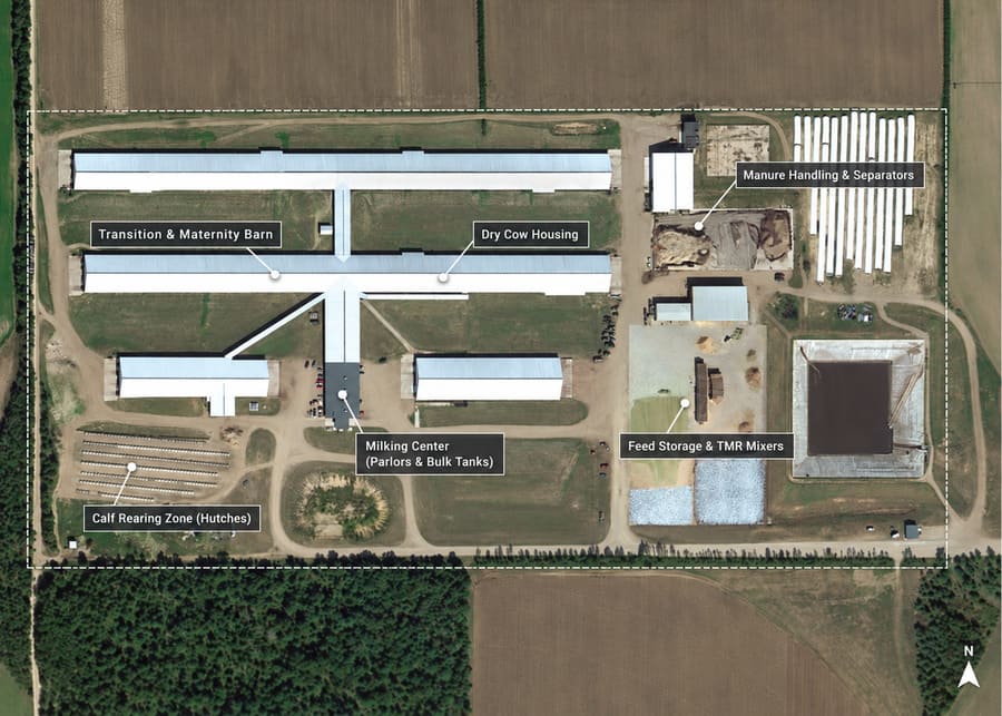 Commercial Dairy Maternity Area Traffic Flow and Master Site Layout