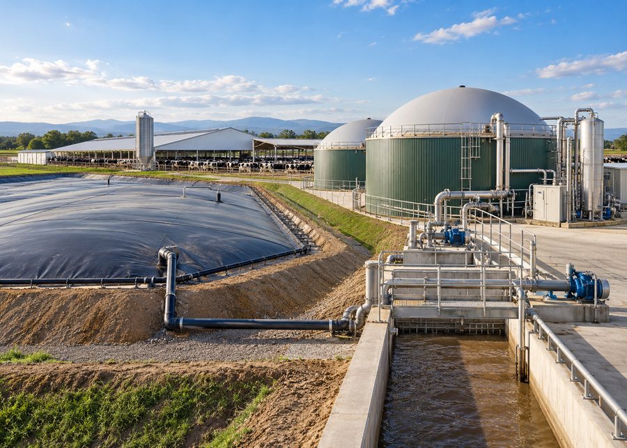 Covered lagoon and CSTR anaerobic digestion systems for dairy manure