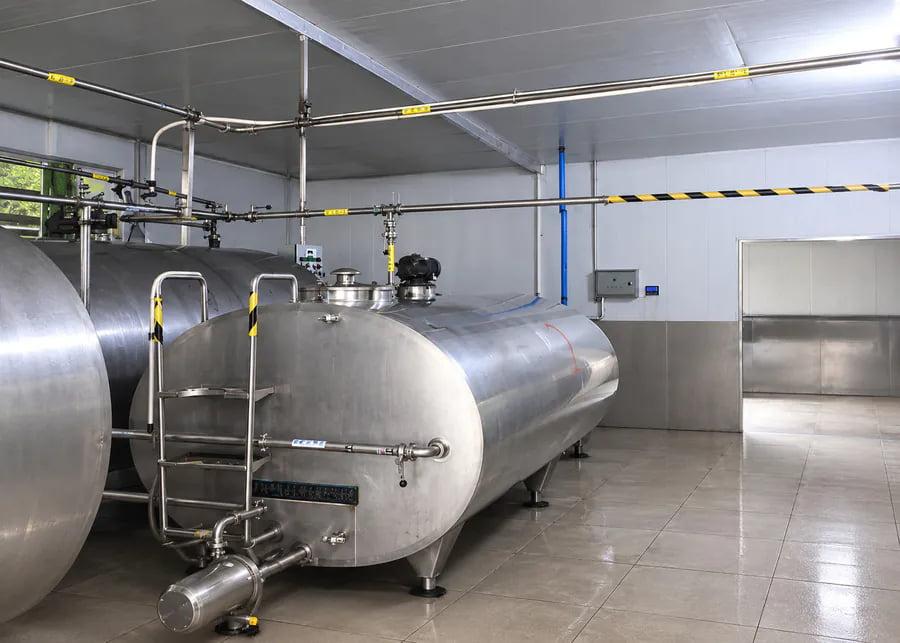 Parallel Horizontal Bulk Milk Cooling Tanks for Dairy Expansion Planning
