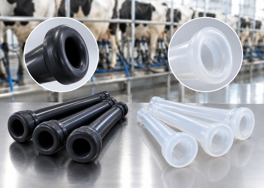 Dairy farm liner material comparison: silicone vs rubber milking liners